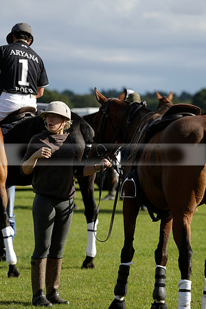 Aryana (black) v Shoreline (yellow) in a Farewell Cup polo match played on Ambersham 5 at Cowdray Park Polo Club on Wednesday 18 September 2013. www.polopictures.co.uk
