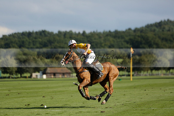 Aryana (black) v Shoreline (yellow) in a Farewell Cup polo match played on Ambersham 5 at Cowdray Park Polo Club on Wednesday 18 September 2013. www.polopictures.co.uk