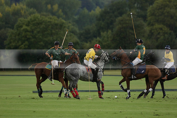 Maiz Dulce (green) v Las Esterellas (yellow) in the PSI Final polo match at Cowdray Park Polo Club on Ambersham 2 on Sunday 2013.09.08 www.polopictures.co.uk