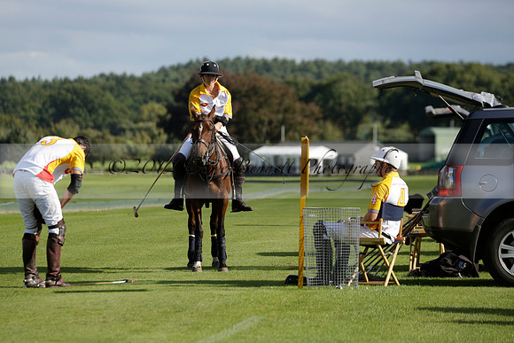 Aryana (black) v Shoreline (yellow) in a Farewell Cup polo match played on Ambersham 5 at Cowdray Park Polo Club on Wednesday 18 September 2013. www.polopictures.co.uk