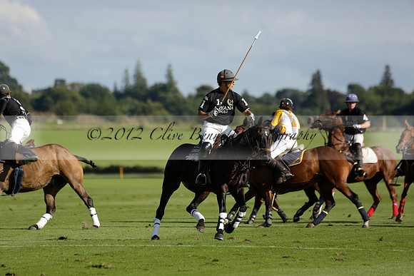 Aryana (black) v Shoreline (yellow) in a Farewell Cup polo match played on Ambersham 5 at Cowdray Park Polo Club on Wednesday 18 September 2013. www.polopictures.co.uk
