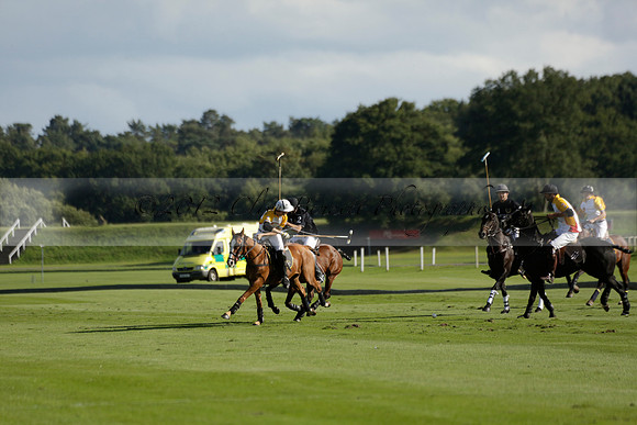 Aryana (black) v Shoreline (yellow) in a Farewell Cup polo match played on Ambersham 5 at Cowdray Park Polo Club on Wednesday 18 September 2013. www.polopictures.co.uk