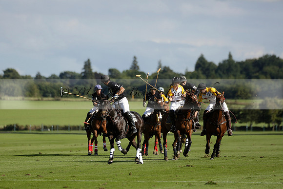 Aryana (black) v Shoreline (yellow) in a Farewell Cup polo match played on Ambersham 5 at Cowdray Park Polo Club on Wednesday 18 September 2013. www.polopictures.co.uk