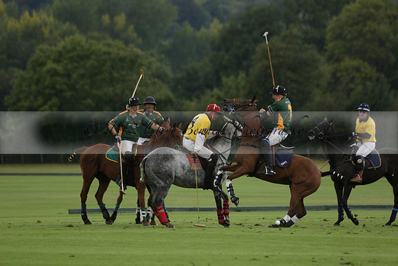 Maiz Dulce (green) v Las Esterellas (yellow) in the PSI Final polo match at Cowdray Park Polo Club on Ambersham 2 on Sunday 2013.09.08 www.polopictures.co.uk