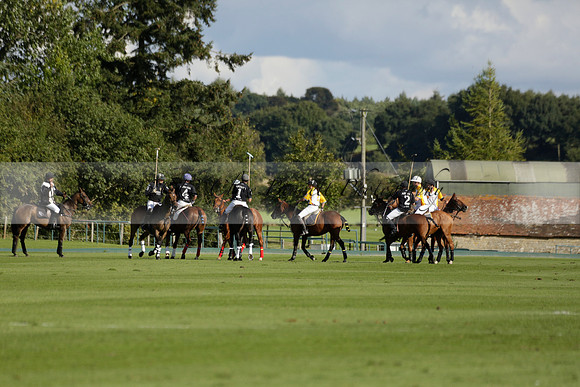 Aryana (black) v Shoreline (yellow) in a Farewell Cup polo match played on Ambersham 5 at Cowdray Park Polo Club on Wednesday 18 September 2013. www.polopictures.co.uk