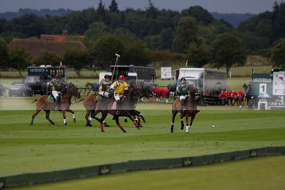 Maiz Dulce (green) v Las Esterellas (yellow) in the PSI Final polo match at Cowdray Park Polo Club on Ambersham 2 on Sunday 2013.09.08 www.polopictures.co.uk