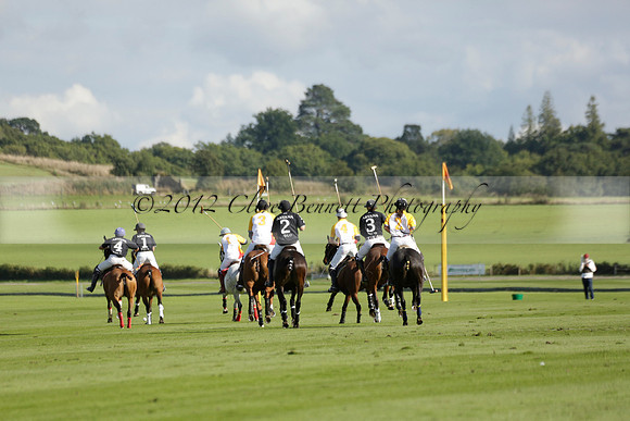 Aryana (black) v Shoreline (yellow) in a Farewell Cup polo match played on Ambersham 5 at Cowdray Park Polo Club on Wednesday 18 September 2013. www.polopictures.co.uk