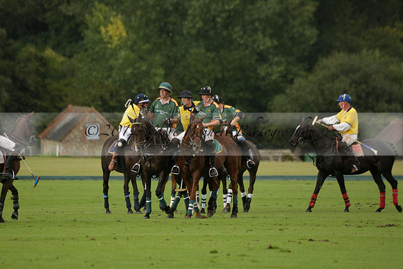 Maiz Dulce (green) v Las Esterellas (yellow) in the PSI Final polo match at Cowdray Park Polo Club on Ambersham 2 on Sunday 2013.09.08 www.polopictures.co.uk