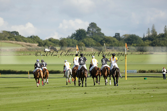 Aryana (black) v Shoreline (yellow) in a Farewell Cup polo match played on Ambersham 5 at Cowdray Park Polo Club on Wednesday 18 September 2013. www.polopictures.co.uk