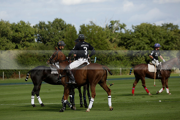 Aryana (black) v Shoreline (yellow) in a Farewell Cup polo match played on Ambersham 5 at Cowdray Park Polo Club on Wednesday 18 September 2013. www.polopictures.co.uk