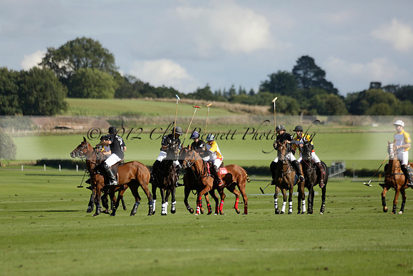 Aryana (black) v Shoreline (yellow) in a Farewell Cup polo match played on Ambersham 5 at Cowdray Park Polo Club on Wednesday 18 September 2013. www.polopictures.co.uk