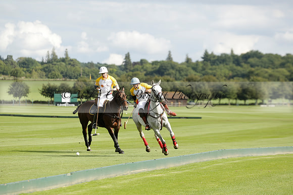 Aryana (black) v Shoreline (yellow) in a Farewell Cup polo match played on Ambersham 5 at Cowdray Park Polo Club on Wednesday 18 September 2013. www.polopictures.co.uk