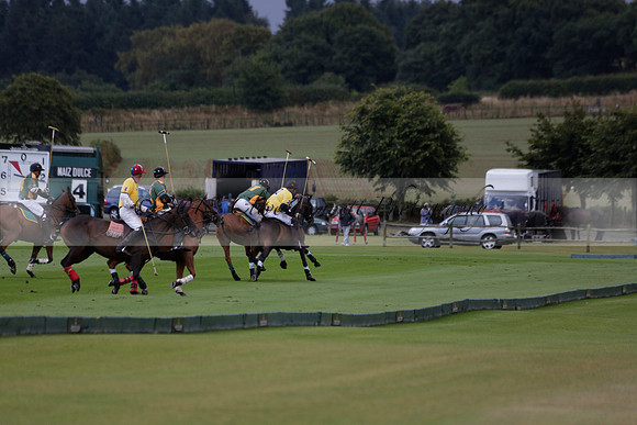 Maiz Dulce (green) v Las Esterellas (yellow) in the PSI Final polo match at Cowdray Park Polo Club on Ambersham 2 on Sunday 2013.09.08 www.polopictures.co.uk