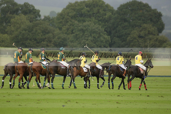 Maiz Dulce (green) v Las Esterellas (yellow) in the PSI Final polo match at Cowdray Park Polo Club on Ambersham 2 on Sunday 2013.09.08 www.polopictures.co.uk