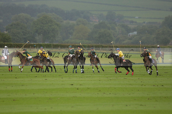 Maiz Dulce (green) v Las Esterellas (yellow) in the PSI Final polo match at Cowdray Park Polo Club on Ambersham 2 on Sunday 2013.09.08 www.polopictures.co.uk