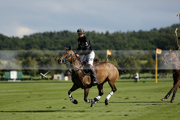 Aryana (black) v Shoreline (yellow) in a Farewell Cup polo match played on Ambersham 5 at Cowdray Park Polo Club on Wednesday 18 September 2013. www.polopictures.co.uk