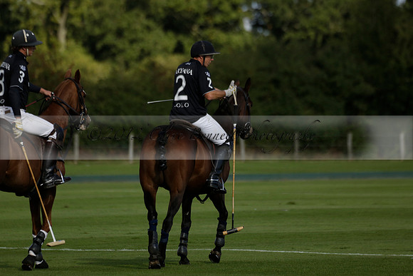 Aryana (black) v Shoreline (yellow) in a Farewell Cup polo match played on Ambersham 5 at Cowdray Park Polo Club on Wednesday 18 September 2013. www.polopictures.co.uk