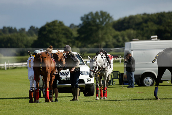 Aryana (black) v Shoreline (yellow) in a Farewell Cup polo match played on Ambersham 5 at Cowdray Park Polo Club on Wednesday 18 September 2013. www.polopictures.co.uk