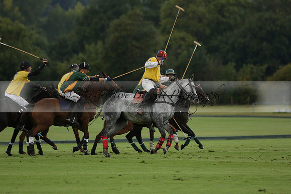 Maiz Dulce (green) v Las Esterellas (yellow) in the PSI Final polo match at Cowdray Park Polo Club on Ambersham 2 on Sunday 2013.09.08 www.polopictures.co.uk