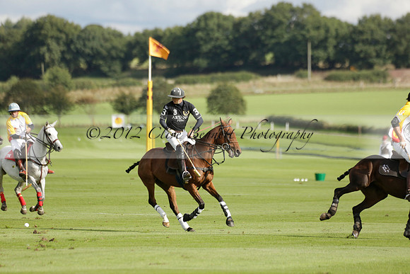 Aryana (black) v Shoreline (yellow) in a Farewell Cup polo match played on Ambersham 5 at Cowdray Park Polo Club on Wednesday 18 September 2013. www.polopictures.co.uk