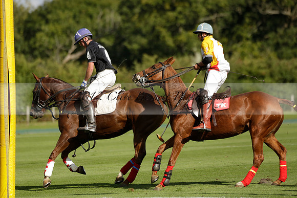 Aryana (black) v Shoreline (yellow) in a Farewell Cup polo match played on Ambersham 5 at Cowdray Park Polo Club on Wednesday 18 September 2013. www.polopictures.co.uk