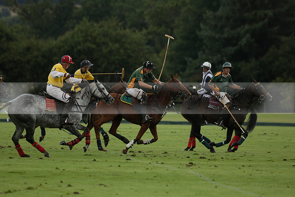 Maiz Dulce (green) v Las Esterellas (yellow) in the PSI Final polo match at Cowdray Park Polo Club on Ambersham 2 on Sunday 2013.09.08 www.polopictures.co.uk