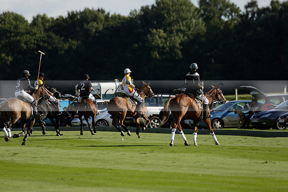 Aryana (black) v Shoreline (yellow) in a Farewell Cup polo match played on Ambersham 5 at Cowdray Park Polo Club on Wednesday 18 September 2013. www.polopictures.co.uk
