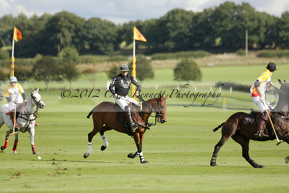 Aryana (black) v Shoreline (yellow) in a Farewell Cup polo match played on Ambersham 5 at Cowdray Park Polo Club on Wednesday 18 September 2013. www.polopictures.co.uk