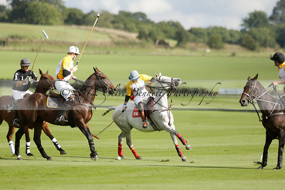 Aryana (black) v Shoreline (yellow) in a Farewell Cup polo match played on Ambersham 5 at Cowdray Park Polo Club on Wednesday 18 September 2013. www.polopictures.co.uk