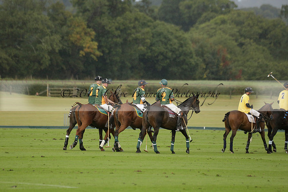 Maiz Dulce (green) v Las Esterellas (yellow) in the PSI Final polo match at Cowdray Park Polo Club on Ambersham 2 on Sunday 2013.09.08 www.polopictures.co.uk