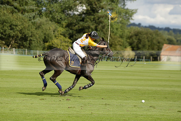 Aryana (black) v Shoreline (yellow) in a Farewell Cup polo match played on Ambersham 5 at Cowdray Park Polo Club on Wednesday 18 September 2013. www.polopictures.co.uk