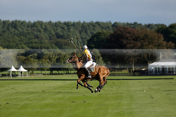 Aryana (black) v Shoreline (yellow) in a Farewell Cup polo match played on Ambersham 5 at Cowdray Park Polo Club on Wednesday 18 September 2013. www.polopictures.co.uk