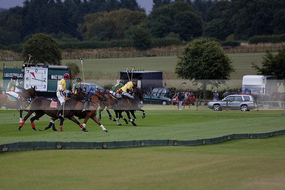 Maiz Dulce (green) v Las Esterellas (yellow) in the PSI Final polo match at Cowdray Park Polo Club on Ambersham 2 on Sunday 2013.09.08 www.polopictures.co.uk