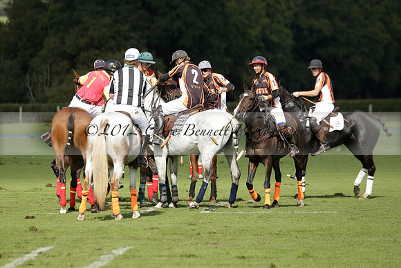 Four Quarters Black (black) v BHC (red) in a Autumn Cup polo match on Ambersham 2 at Cowdray Park Polo Club on Friday 20 September 2013 www.polopictures.co.uk