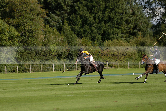 Aryana (black) v Shoreline (yellow) in a Farewell Cup polo match played on Ambersham 5 at Cowdray Park Polo Club on Wednesday 18 September 2013. www.polopictures.co.uk
