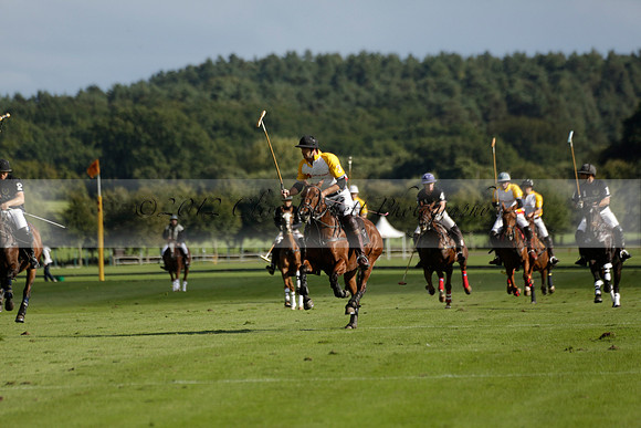 Aryana (black) v Shoreline (yellow) in a Farewell Cup polo match played on Ambersham 5 at Cowdray Park Polo Club on Wednesday 18 September 2013. www.polopictures.co.uk