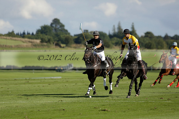 Aryana (black) v Shoreline (yellow) in a Farewell Cup polo match played on Ambersham 5 at Cowdray Park Polo Club on Wednesday 18 September 2013. www.polopictures.co.uk