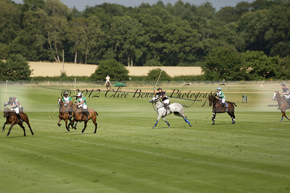Jaeger Le Coultre (black)  v Wairakei Pastoral (white) in a Jaeger Le Coultre Holden White Cup polo match played on 29 July 2013 at Cowdray Park Polo Club on Brooksfieldwww.polopictures.co.uk