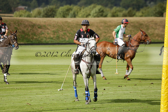 Jaeger Le Coultre (black)  v Wairakei Pastoral (white) in a Jaeger Le Coultre Holden White Cup polo match played on 29 July 2013 at Cowdray Park Polo Club on Brooksfieldwww.polopictures.co.uk