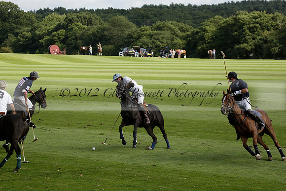 Pandas (white) v Home Farm (navy) in a Park House West Sussex Cup Polo match on Brooksfield at Cowdray Park Polo Club on Friday 30 August 2013. 2013.08.30 www.polopictures.co.uk