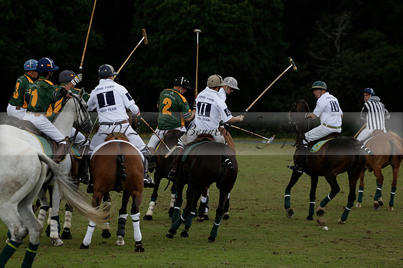 The Blue Jackets Cup polo match played between Maize Dulce (green) vs Home Farm (white) At the New Forest Polo Club on Sunday 18 August 2013