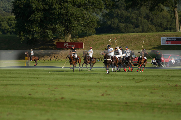 Pluma Negra (white) v Shoreline (black) in the Brecknock Cup Subsidiary final polo match played on Sunday 25 August 2013 at Cowdray Park Polo Club on Ambersham 1. 2013.10.12 www.polopictures.co.uk