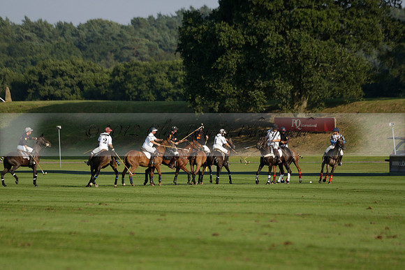 Pluma Negra (white) v Shoreline (black) in the Brecknock Cup Subsidiary final polo match played on Sunday 25 August 2013 at Cowdray Park Polo Club on Ambersham 1. 2013.10.12 www.polopictures.co.uk