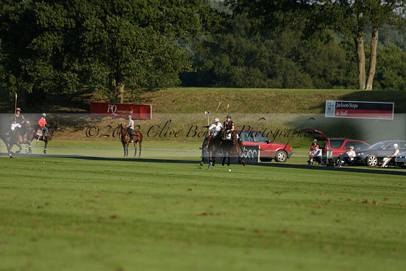 Pluma Negra (white) v Shoreline (black) in the Brecknock Cup Subsidiary final polo match played on Sunday 25 August 2013 at Cowdray Park Polo Club on Ambersham 1. 2013.10.12 www.polopictures.co.uk