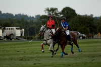 Ghost Chilli (blue) v Team Tonic (red) in a Lodsworth Cup Polo match on Ambersham 3 at Cowdray Park Polo Club on Friday 30 August 2013. 2013.08.30 www.polopictures.co.uk