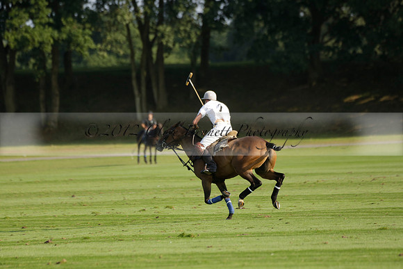 Pluma Negra (white) v Shoreline (black) in the Brecknock Cup Subsidiary final polo match played on Sunday 25 August 2013 at Cowdray Park Polo Club on Ambersham 1. 2013.10.12 www.polopictures.co.uk