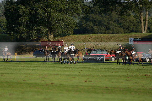 Pluma Negra (white) v Shoreline (black) in the Brecknock Cup Subsidiary final polo match played on Sunday 25 August 2013 at Cowdray Park Polo Club on Ambersham 1. 2013.10.12 www.polopictures.co.uk