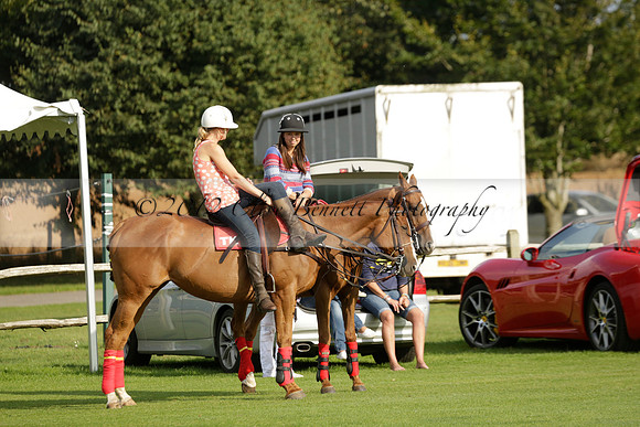 Pluma Negra (white) v Shoreline (black) in the Brecknock Cup Subsidiary final polo match played on Sunday 25 August 2013 at Cowdray Park Polo Club on Ambersham 1. 2013.10.12 www.polopictures.co.uk