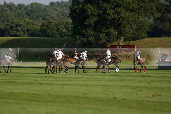 Pluma Negra (white) v Shoreline (black) in the Brecknock Cup Subsidiary final polo match played on Sunday 25 August 2013 at Cowdray Park Polo Club on Ambersham 1. 2013.10.12 www.polopictures.co.uk