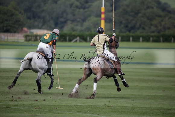 Maiz Dulce v Combe in a Brecknock Cup polo match played on Ambersham 2 at Cowdray Park Polo Club on Friday 17 August 2012